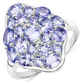 2.69 Carat Genuine Tanzanite .925 Sterling Silver Ring