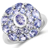2.73 Carat Genuine Tanzanite .925 Sterling Silver Ring