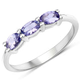 0.51 ct. Genuine Tanzanite .925 Sterling Silver Ring