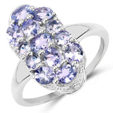 1.93 ct. Genuine Tanzanite .925 Sterling Silver Ring