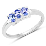 0.51 ct. Genuine Tanzanite .925 Sterling Silver Ring