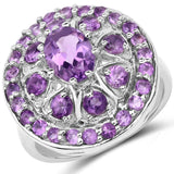 2.67 Carat Genuine Amethyst .925 Sterling Silver Ring
