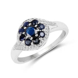 0.82 Carat Genuine Blue Sapphire .925 Sterling Silver Ring