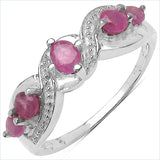 0.64 Carat Genuine Ruby .925 Sterling Silver Ring