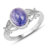 2.45 ct. Genuine Tanzanite .925 Sterling Silver Ring