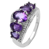 2.34 Carat Genuine Amethyst .925 Sterling Silver Ring