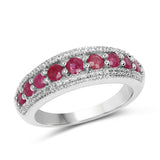 0.83 Carat Genuine Ruby .925 Sterling Silver Ring
