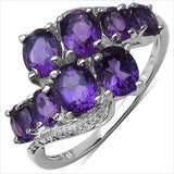 2.00 Carat Genuine Amethyst .925 Sterling Silver Ring