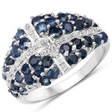 1.47 Carat Genuine Blue Sapphire .925 Sterling Silver Ring