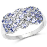 0.96 Carat Genuine Tanzanite .925 Sterling Silver Ring