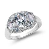 2.14 Carat Genuine Aquamarine .925 Sterling Silver Ring