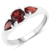 1.10 Carat Genuine Garnet .925 Sterling Silver Ring