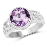3.40 Carat Genuine Amethyst .925 Sterling Silver Ring