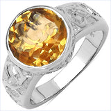 3.47 Carat Genuine Citrine .925 Sterling Silver Ring