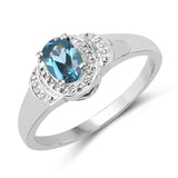 0.54 Carat Genuine London Blue Topaz .925 Sterling Silver Ring