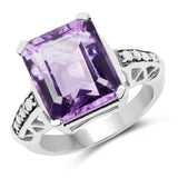 4.65 Carat Genuine Amethyst .925 Sterling Silver Ring