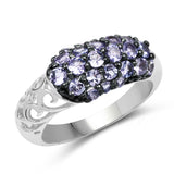 1.35 Carat Genuine Tanzanite .925 Sterling Silver Ring