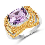 2.60 Carat Genuine Amethyst .925 Sterling Silver Ring