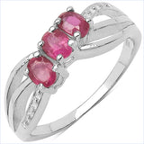 0.66 Carat Genuine Ruby .925 Sterling Silver Ring