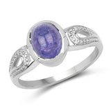 1.70 Carat Genuine Tanzanite .925 Sterling Silver Ring