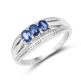 0.66 Carat Genuine Blue Sapphire .925 Sterling Silver Ring