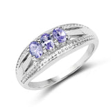 0.51 ct Genuine Tanzanite .925 Sterling Silver Ring for women