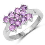 1.10 ct. Genuine Amethyst .925 Sterling Silver Ring