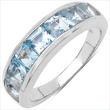 3.50  Carat Genuine Blue Topaz .925 Sterling Silver Ring
