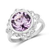 3.40 ct. Genuine Amethyst .925 Sterling Silver Ring