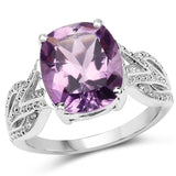 4.20 ct. Genuine Amethyst .925 Sterling Silver Ring