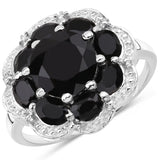 4.19 Carat Genuine Black Spinel .925 Sterling Silver Ring