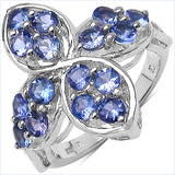 1.60 Carat Genuine Tanzanite .925 Sterling Silver Ring