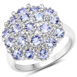 1.33 ct. Genuine Tanzanite .925 Sterling Silver Ring