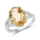 4.75 Carat Genuine Citrine .925 Sterling Silver Ring