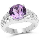 3.3 ct. Genuine Amethyst .925 Sterling Silver Ring