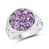 1.95 Carat Genuine Amethyst .925 Sterling Silver Ring
