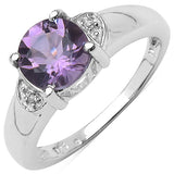 1.30 ct.. t.w. Amethyst and White Topaz Ring in Sterling Silver