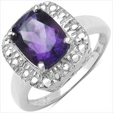 1.80 ct Genuine Amethyst .925 Sterling Silver Ring