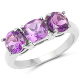 2.34 ct. Genuine Amethyst .925 Sterling Silver Ring for women