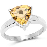 2.25 Carat Genuine Champagne Quartz .925 Sterling Silver Ring