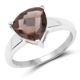 2.25 Carat Genuine Smoky Quartz .925 Sterling Silver Ring