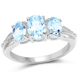 1.97 Carat Genuine Blue Topaz .925 Sterling Silver Ring