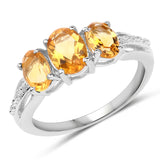1.66 ct. Genuine Citrine .925 Sterling Silver Ring