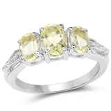1.58 Carat Genuine Lemon Quartz .925 Sterling Silver Ring
