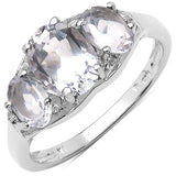 2.20 Carat Genuine Crystal Quartz & White Topaz .925 Sterling Silver Ring