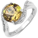 2.60 ct.. t.w. Champagne Quartz and White Topaz Ring in Sterling Silver