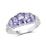1.63 Carat Genuine Tanzanite .925 Sterling Silver Ring