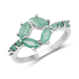 1.02 Carat Genuine Emerald .925 Sterling Silver Ring