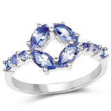 1.17 Carat Genuine Tanzanite .925 Sterling Silver Ring