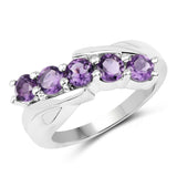 1.20 ct. Genuine Amethyst .925 Sterling Silver Ring for women